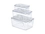 Kinvara Set de 3 Organisateurs Réfrigérateur Aro Blanc 31x14x21 cm Plastique PET et PP (Set de 6)