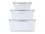 Kinvara Set de 3 Organisateurs Réfrigérateur Aro Blanc 31x14x21 cm Plastique PET et PP (Set de 6)