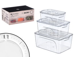 Kinvara Set de 3 Organisateurs Réfrigérateur Aro Blanc 31x14x21 cm Plastique PET et PP (Set de 6)