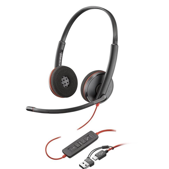 Poly Blackwire 3220 Casque Stéréo USB-C Filaire Oreillette Noire Poly Blackwire 3220 Casque Stéréo USB-C Filaire Oreillette Noire