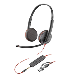 Poly Casque audio avec micro USB Blackwire 3220 / 8X2J9A6 Noir pour bureau