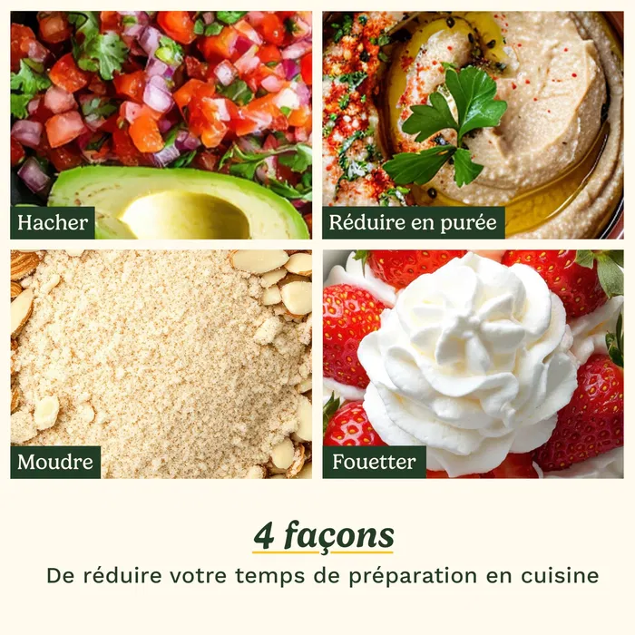 Cuisinart Hachoir électrique Pixie Chopper CCH32E 250 W Capacité 0.7 L - Compact et puissant avec lame réversible inox pour hacher, mixer et fouetter - Gris