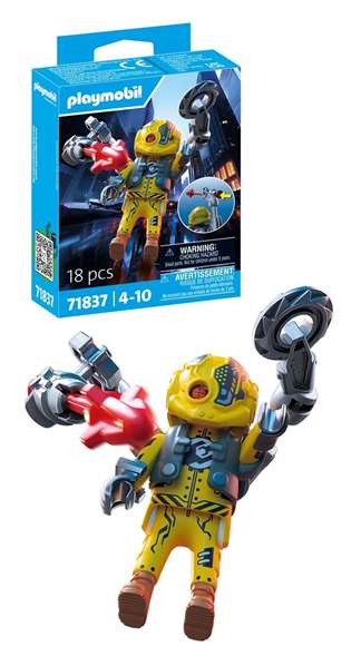 Playmobil Héros Robot 71837 - Figurine Robotique avec Lancer de Projectiles et Âge Recommandé +4 Ans