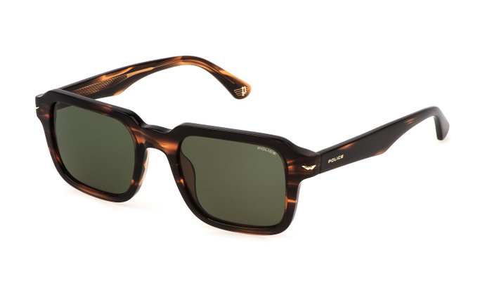 Police SPLN36-520836 Lunettes de soleil Homme Marron/Vert Police SPLN36-520836 Lunettes de soleil Homme Marron/Vert