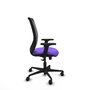 Chaise Zulema Synchro 3 positions tissu Violet Maille Noir Base en nylon noir Accoudoir 2D Sans appui-tête Roulettes 65mm nylon