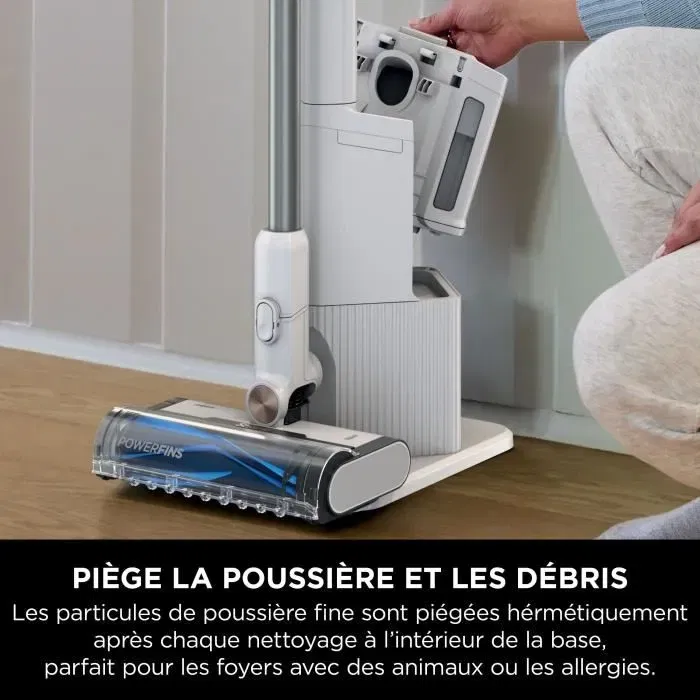 Shark BU3521EU Aspirateur Balai sans fil 181 W - Autonomie jusqu'à 30 jours avec vidage automatique Clean & Empty, capteur FloorDetect et 3 modes d'aspiration