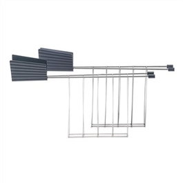 Alessi MDL08RACKG Set de 2 grilles plissées grises pour grille-pain, design Michele De Lucchi, collection Plissé