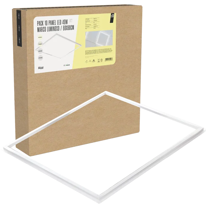 BX3 LIGHT Pack de 10 Panneaux LED 40W 60x60cm Blanco Frio 6000K BX3 LIGHT Pack de 10 Panneaux LED 40W 60x60cm Blanco Frio 6000K