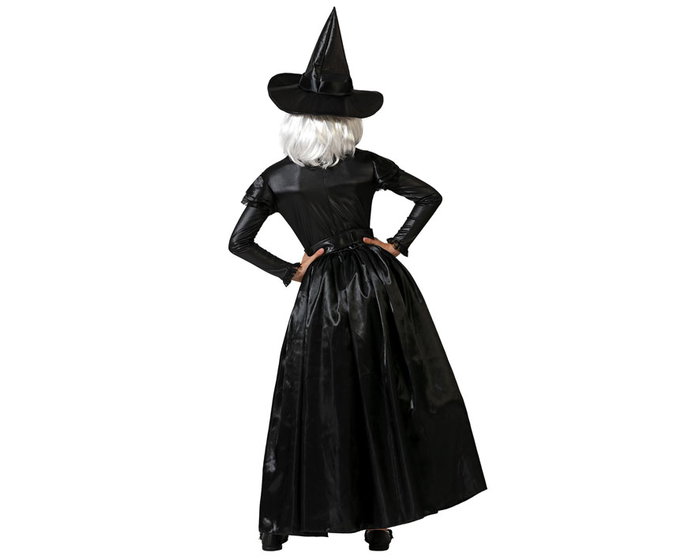 atosa Déguisement de sorcière noire longue avec chapeau pour fille