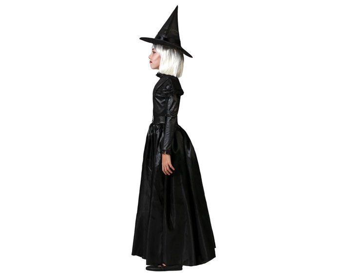 atosa Déguisement de sorcière noire longue avec chapeau pour fille