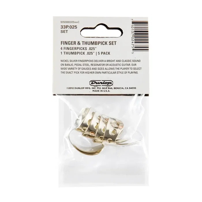 Dunlop Médiators de doigt Nickel Silver .025 (pack de 20)