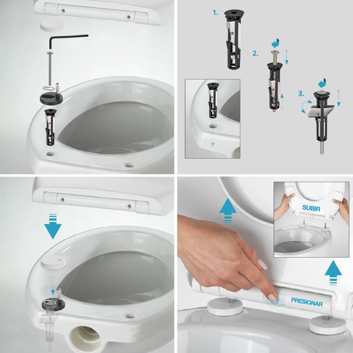 Gifont Abattant de WC universel en PP avec fermeture progressive