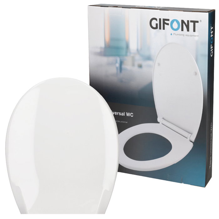 Gifont Abattant de WC universel en PP avec fermeture progressive