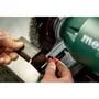 Metabo Touret à Meuler DS 200 Plus - 200 mm - Meules en Corindon Brun 36P/60N avec Pare-Étincelles et Porte-Pièce pour Affûtage, Ponçage, Ébavurage
