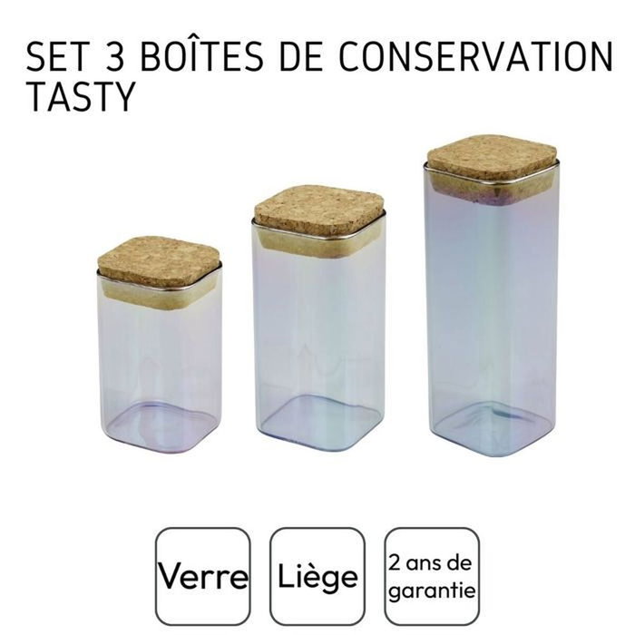 Fackelmann Set de 3 boîtes de conservation Tasty Green Vert Fackelmann Set de 3 boîtes de conservation Tasty Green Vert