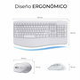 clavier et souris Subblim SUBKBC-DCOPW1 Blanc Espagnol Espagnol Qwerty QWERTY