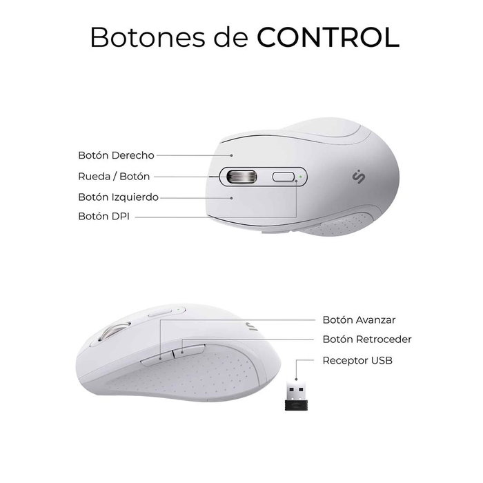 Subblim Combo Dual Office Prowave White Clavier + Souris sans Fil Bluetooth USB QWERTY Espagnol Blanc Subblim Combo Dual Office Prowave White Clavier + Souris sans Fil Bluetooth USB QWERTY Espagnol Blanc