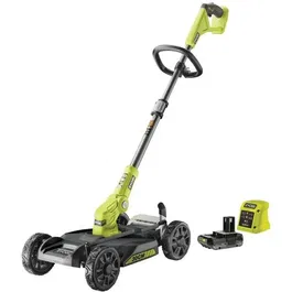 Ryobi Tondeuse 3-en-1 18V ONE+ RY18LMC30A-120 avec batterie 2 Ah et chargeur - Tondeuse, coupe-bordures et dresse-bordures, coupe 30 cm, tube télescopique