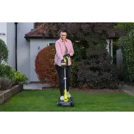 Ryobi Tondeuse 3-en-1 18V ONE+ RY18LMC30A-120 avec batterie 2 Ah et chargeur - Tondeuse, coupe-bordures et dresse-bordures, coupe 30 cm, tube télescopique