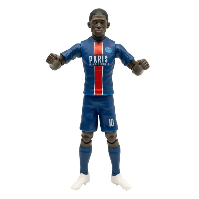 Megableu Figurine articulée PSG Ousmane Dembélé avec maillot officiel n°10 - 20 cm - Collection football