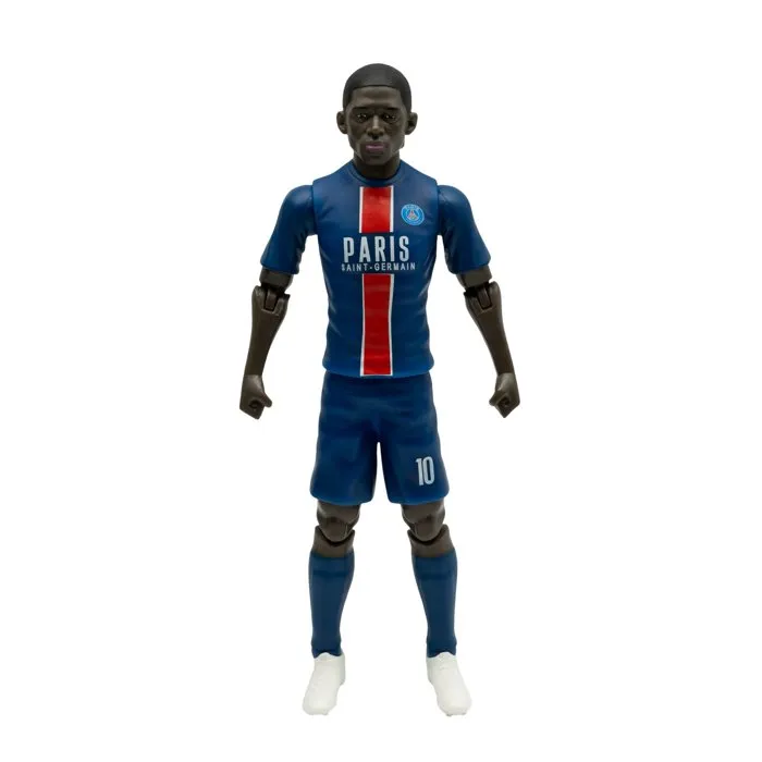 Megableu Figurine articulée PSG Ousmane Dembélé avec maillot officiel n°10 - 20 cm - Collection football