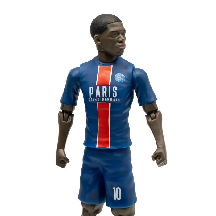 Megableu Figurine articulée PSG Ousmane Dembélé avec maillot officiel n°10 - 20 cm - Collection football