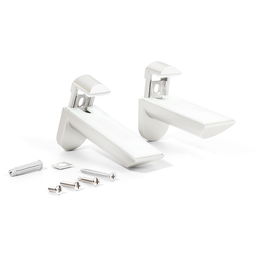 ITALIANA FERRAMENTA Support Étagère Kaiman RAL 9006, Inox, Noir (2 Unités) Effet Inox Zamak