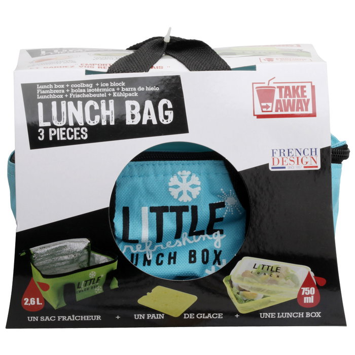 Take Away Ensemble Isotherme 3 Pièces avec Sacoche 2,6 L et Contenant 750 ml