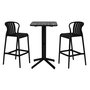Ensemble Table + 2 Chaises Home ESPRIT Noir Métal polypropylène 60 x 60 x 102 cm