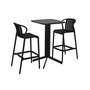 Ensemble Table + 2 Chaises Home ESPRIT Noir Métal polypropylène 60 x 60 x 102 cm