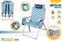 Aktive Chaise de Plage Pliable Aluminium XL 5 Positions Bleu Celeste