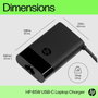 HP Chargeur USB-C 65 W pour ordinateur portable, tablette et smartphone, Compact et léger avec alimentation intelligente