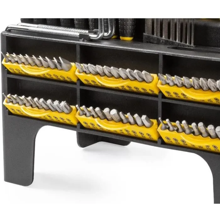 Fieldmann FDS 5009-116R - Jeu de tournevis 116 pièces avec tournevis plats, cruciformes, clés Allen et embout, en acier chrome-vanadium, ergonomique, pour réparations domestiques