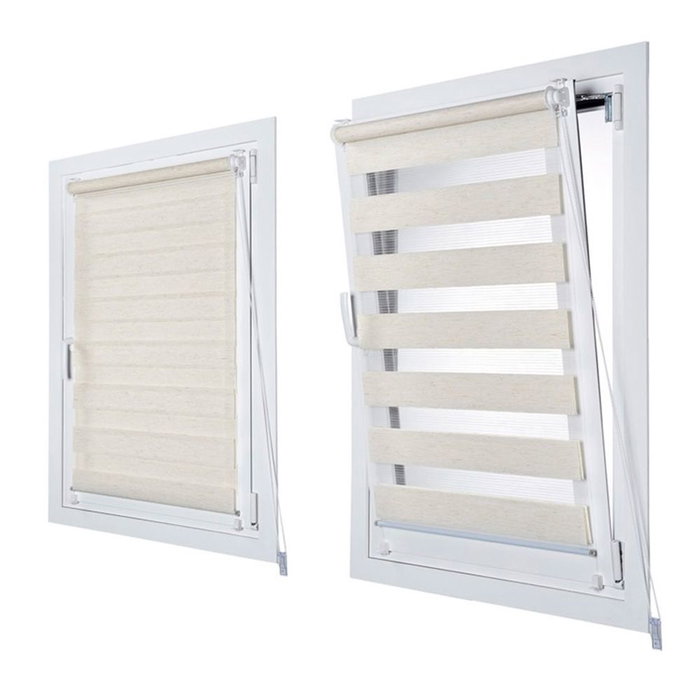 Store à enrouleur Stor Planet Clip&Fix Night&Day Beige 120 x 180 cm
