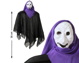 Atosa Déguisement de Mortel avec Cape Noire et Masque Blanc