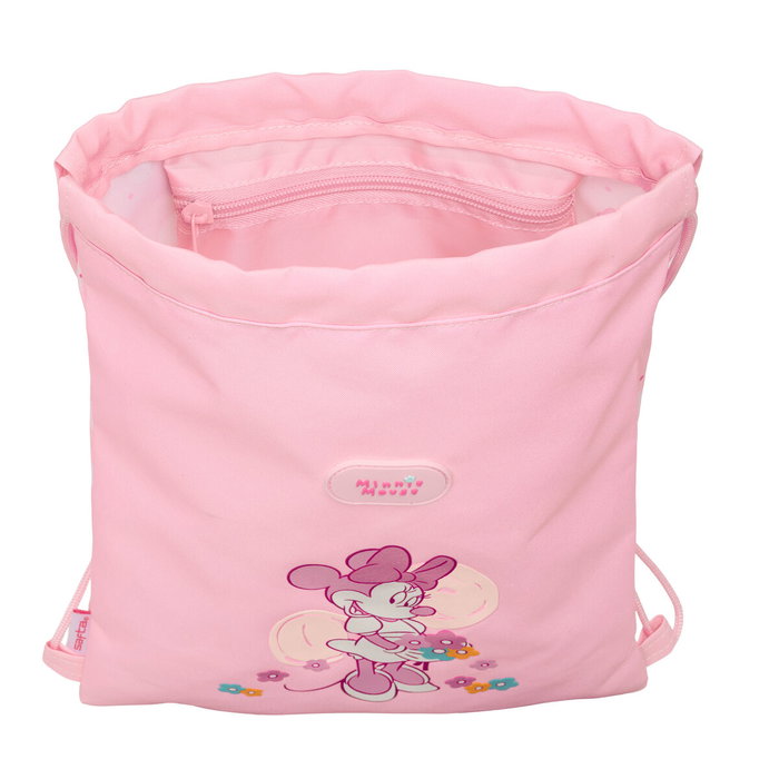 Sac à dos serré par des ficelles Minnie Mouse Baby Rose 26 x 34 x 1 cm