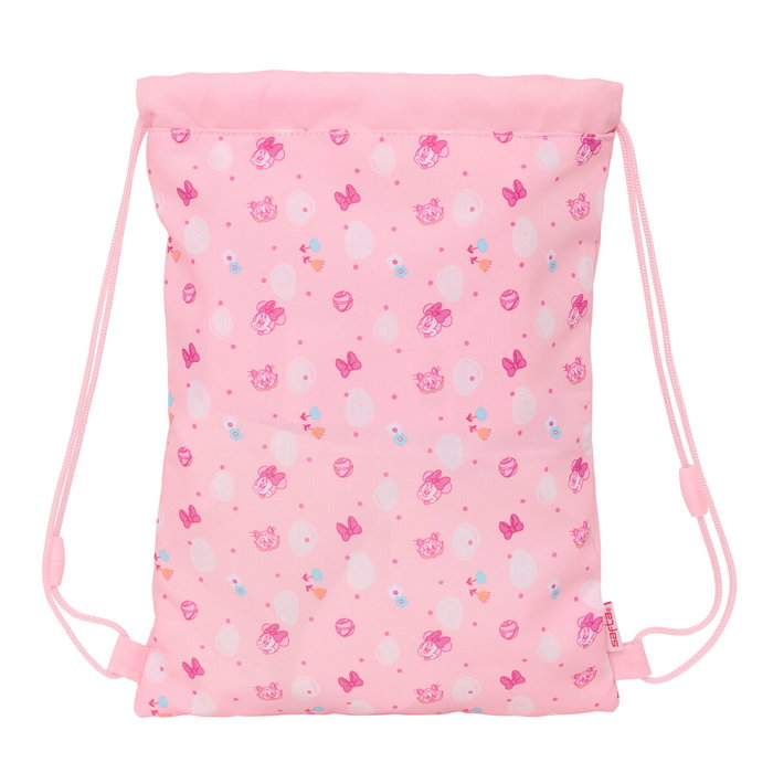 Sac à dos serré par des ficelles Minnie Mouse Baby Rose 26 x 34 x 1 cm