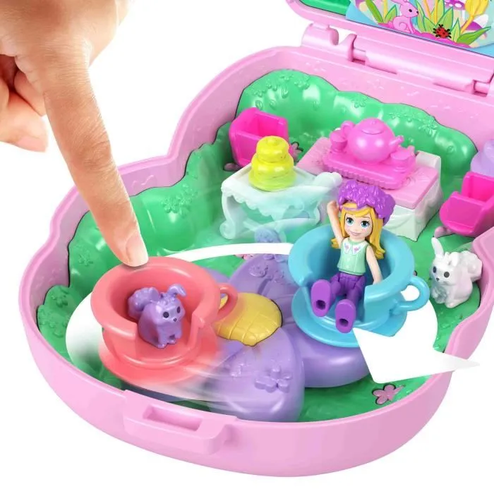 Mattel Polly Pocket Estuche Conejito Fiesta del Té avec 1 poupée et 10 accessoires +4 ans Mattel Polly Pocket Estuche Conejito Fiesta del Té avec 1 poupée et 10 accessoires +4 ans