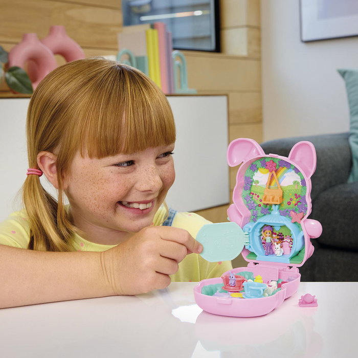Mattel Polly Pocket Estuche Conejito Fiesta del Té avec 1 poupée et 10 accessoires +4 ans