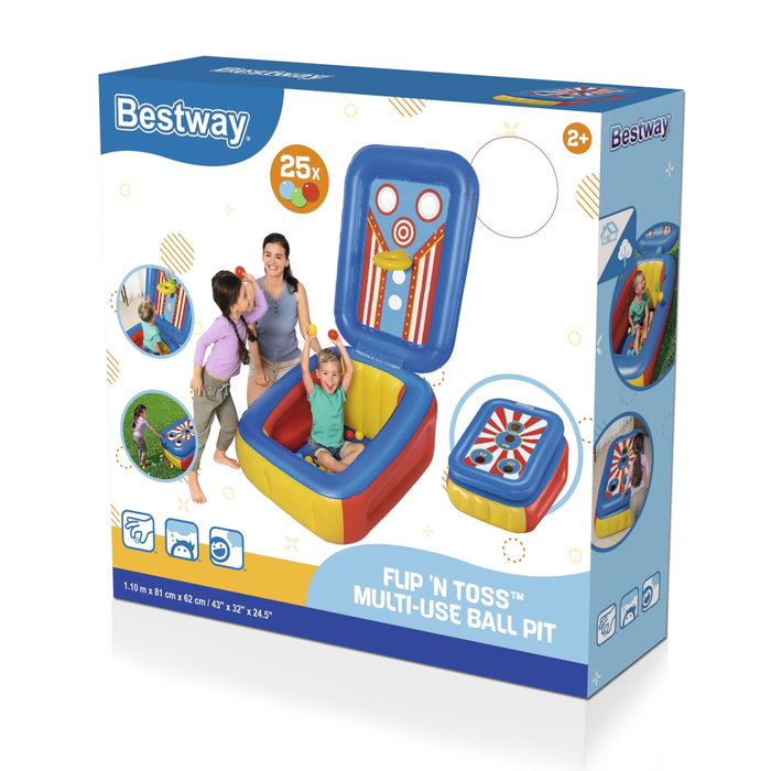 Bestway 52635 Piscine Gonflable pour Enfants avec Balles 110x81x62 cm +2 Ans Jeux Jardin