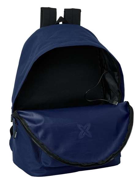 Safta Mochila doble para portatil 15,6 pouces + USB Munich Basicos - Sac à dos pour ordinateur portable 15.6" avec port USB, couleur marine, 31x44x18 cm