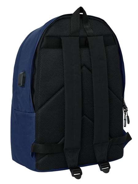 Safta Mochila doble para portatil 15,6 pouces + USB Munich Basicos - Sac à dos pour ordinateur portable 15.6" avec port USB, couleur marine, 31x44x18 cm