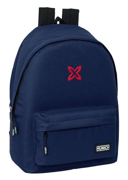Safta Mochila doble para portatil 15,6 pouces + USB Munich Basicos - Sac à dos pour ordinateur portable 15.6" avec port USB, couleur marine, 31x44x18 cm