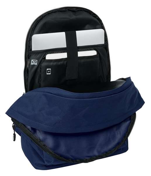 Safta Mochila doble para portatil 15,6 pouces + USB Munich Basicos - Sac à dos pour ordinateur portable 15.6" avec port USB, couleur marine, 31x44x18 cm