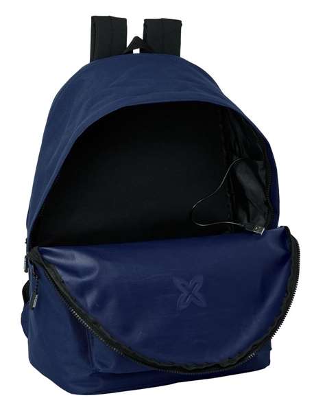Safta Mochila doble para portatil 15,6 pouces + USB Munich Basicos - Sac à dos pour ordinateur portable 15.6" avec port USB, couleur marine, 31x44x18 cm