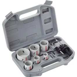 Bosch Coffret de 9 scies trépans bimétal HSS pour électricien - 20, 25, 35, 40, 51, 68 mm, avec adaptateurs et clé Allen