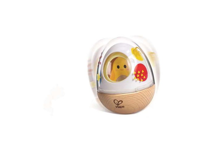 Hape - Apilador Wobble Wonder - Jeu d'empilement de coquilles d'œufs - Jouet d'éveil pour enfants dès 12 mois - 10 x 8,20 x 8,20 cm