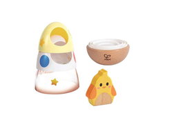Hape - Apilador Wobble Wonder - Jeu d'empilement de coquilles d'œufs - Jouet d'éveil pour enfants dès 12 mois - 10 x 8,20 x 8,20 cm