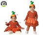 Déguisement Citrouille avec Robe et Bonnet pour Bébé Fille