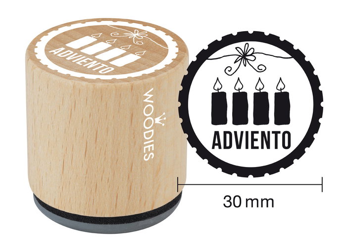 Woodies Sello de madera y caucho Adviento 33x30mm Woodies Sello de madera y caucho Adviento 33x30mm